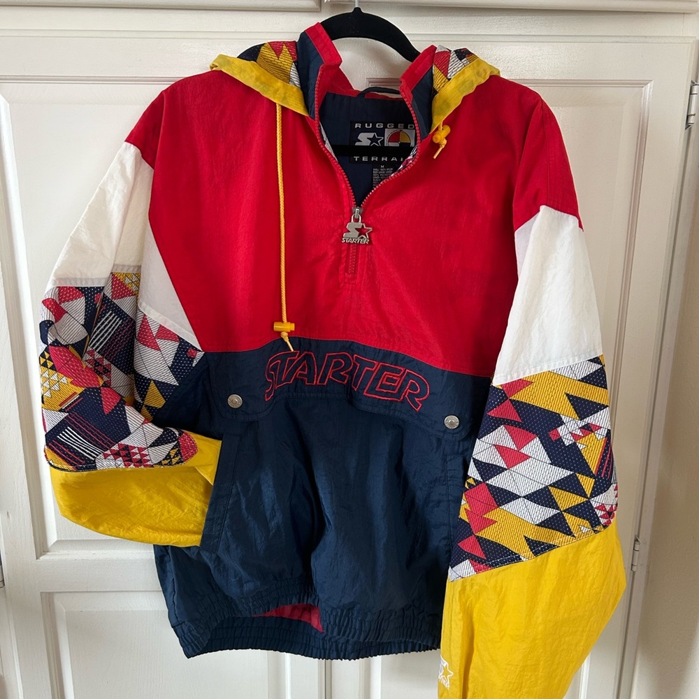 Starter Rugged Terrain Jacket with Red, Blue, Yellow, and White